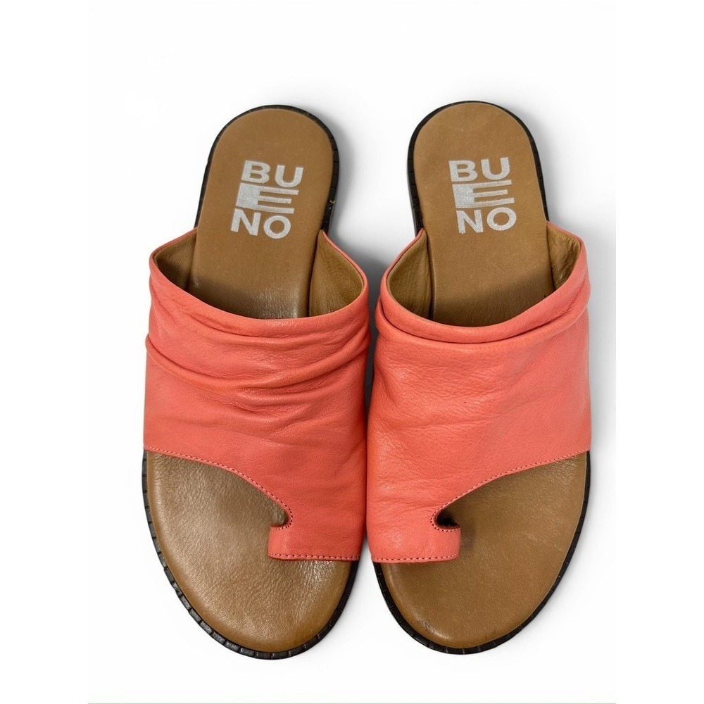 Bueno Dani Women's Sandal Size Women 38 Coral Leather Resortwear Vacation Travel